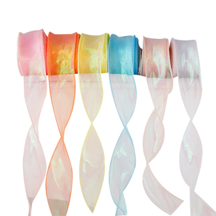 4cm*10码鱼尾纱丝带简装 鲜花花束丝带缎带蝴蝶结DIY彩带花艺包装