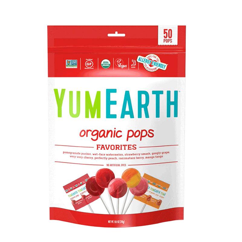 YumEarth有机水果棒棒糖50支美国进口万圣节糖果无麸质零食维C