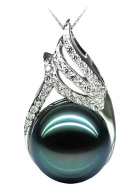 女925银链黑珍珠母贝吊坠