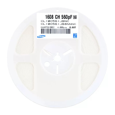原装 0603贴片电容 50V 560PF ±5% COG CL10C561JB8NNNC (50只)