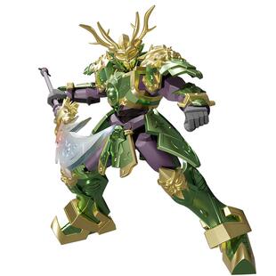 COGO三国关羽吕布机甲儿童拼装模型战甲男孩益智高达积木玩具手办