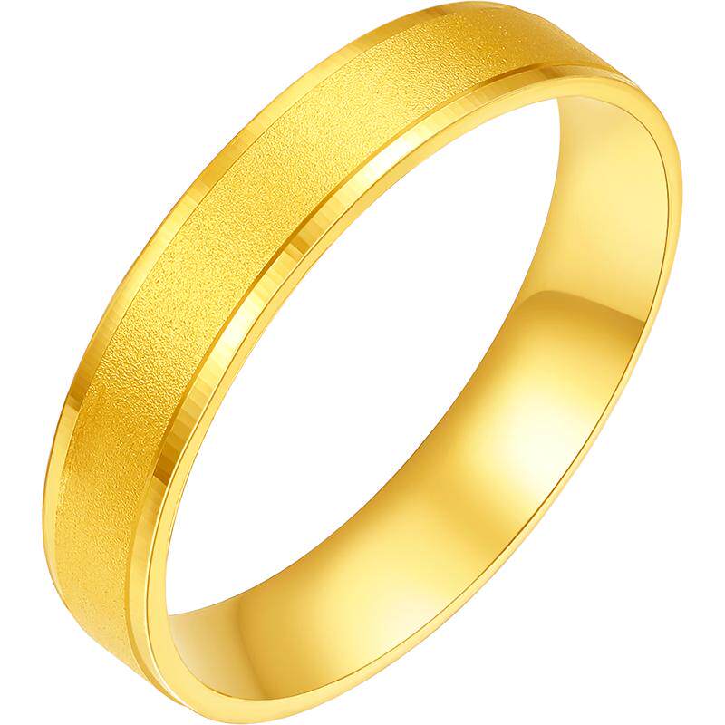周六福黄金戒指女计价足金爱意奔赴指环手饰七夕礼物