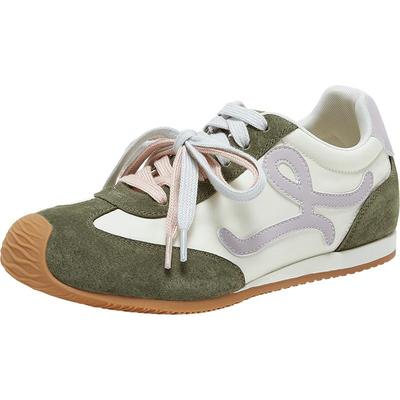 百思图春季新款复古德训鞋女