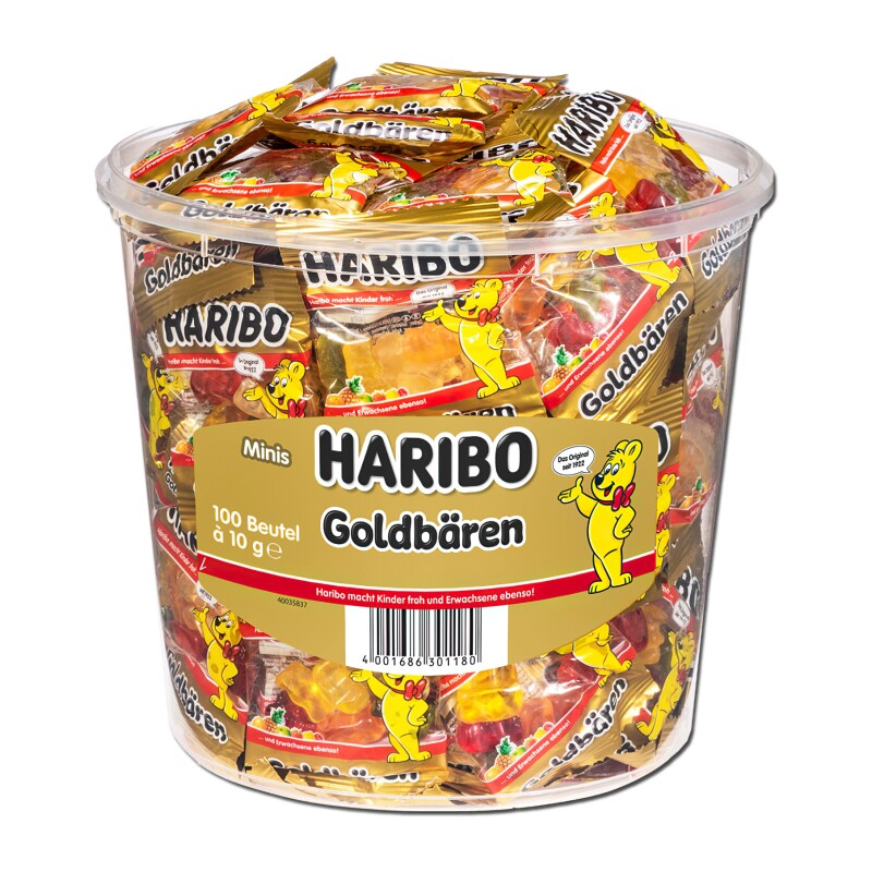 德国进口HARIBO哈瑞宝迷你金熊软糖桶装 果汁QQ糖熊仔小熊橡皮糖
