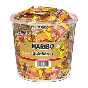 德国进口HARIBO哈瑞宝迷你金熊软糖桶装 果汁QQ糖熊仔小熊橡皮糖