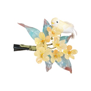 莺啼 热缩花簪步摇发夹古风汉服头饰新中式国风夹子发饰侧边后压