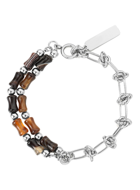 钛钢小众简约高级感玉竹节手链