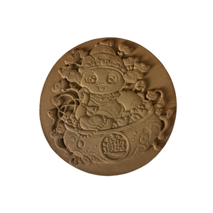 新年拓印拓片画蛇年儿童diy手工画福字贴幼儿园瓦当印刷画涂鸦画