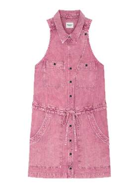 MARANT ETOILE INES翻领纽扣牛仔连衣裙女