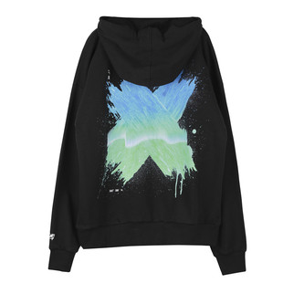 PCMY刷漆渐变连帽卫衣男女情侣宽松OS加绒加厚套头涂鸦帽衫外套春