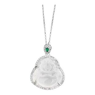 「弥勒佛」S999纯银玉髓吊坠项链女款轻奢小众送闺蜜女生生日礼物