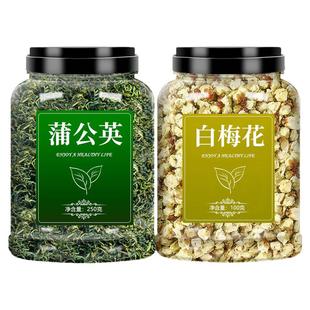蒲公英和白梅花中药材茶野生新鲜干绿萼梅干花特级正品官方旗舰店