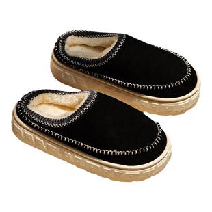 亚束逸茉岩舒棉拖鞋男2025新款秋冬季棉拖室外可外穿厚底增高保暖