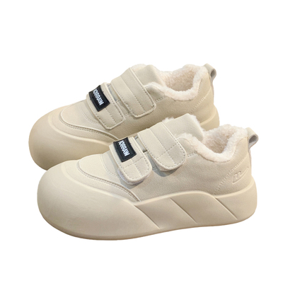 回力魔术贴厚底冬季加绒板鞋