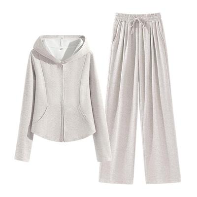 班尼路S&K系列休闲套装女2026春季新款连帽修身外套糯米裤一整套N