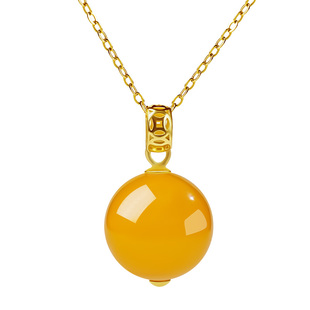 宫里上新蜜蜡吊坠项链正品女士天然琥珀黄色锁骨链生日礼物送妈妈