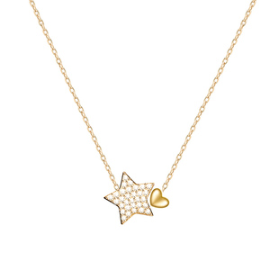 特 星星收集者 施家水晶五角星美国进口14k包金项链 锁骨链