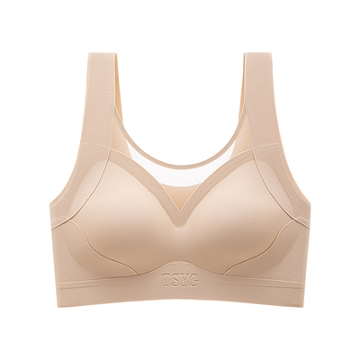 2025新款文胸罩运动跑步防震背心式内衣女无痕大胸显小固定杯薄款