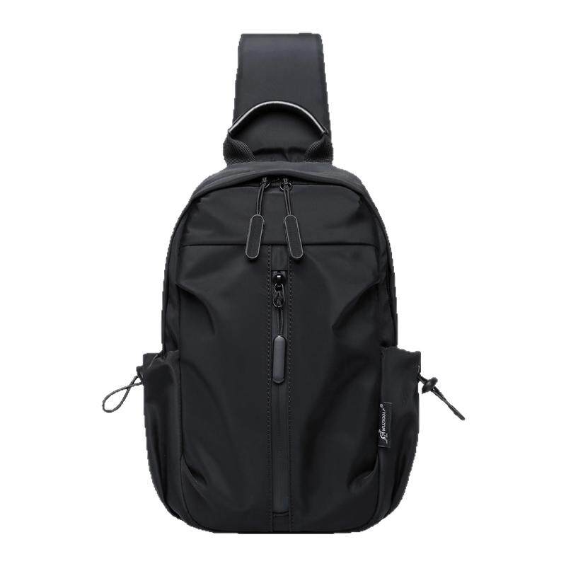 彬澳袋鼠胸包男士斜挎包时尚休闲防水布包潮流女包单肩小背包韩版