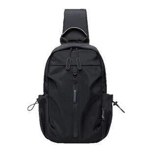 彬澳袋鼠胸包男士斜挎包时尚休闲防水布包潮流女包单肩小背包韩版