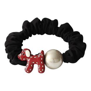 川野卡通小狗圆球橡皮筋女2025新款个性简约扎马尾高弹力发绳头饰