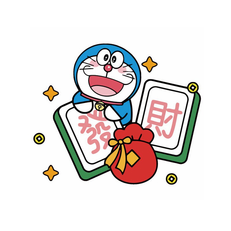 哆啦卡通墙贴防水自粘贴纸儿童卧室装饰贴画可移除可遮瑕可爱贴纸
