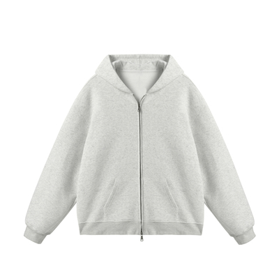 JHYQ美式400G简约连帽开衫卫衣男