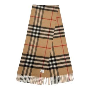 高品质经典格纹羊绒围巾披肩驼色格子百搭英伦风专柜新款礼盒装