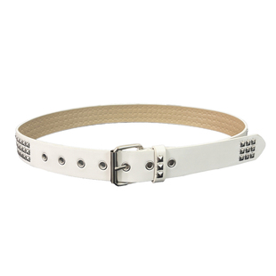 白色腰带y2k女装饰配裙子金属铆钉皮带设计感小众搭牛仔裤高级感