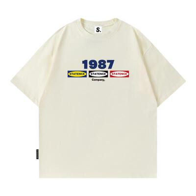 STA国潮美式字母1987短袖T恤男女