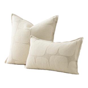 芬允【棉麻】米白色抱枕简约客厅腰枕别墅样板间展厅沙发靠枕套