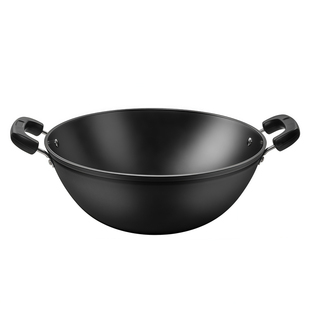 加厚老式铸铁加深炒锅电磁炉专用双耳铁锅大锅平底炒菜锅家用生铁