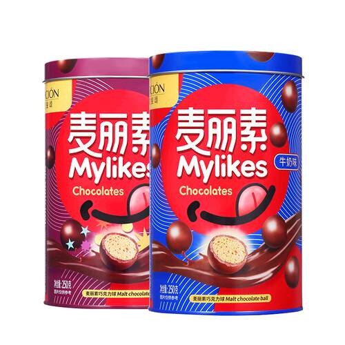 歌斐颂黑巧跳跳糖麦丽素巧克力朱古力儿童童年网红零食250g*2罐装