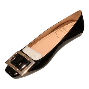 rv平底单鞋女2025新款女鞋不累脚百搭平底鞋小皮方头浅口方扣秋季