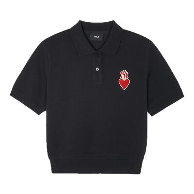 MLB官方 女款爱心刺绣polo衫休闲短袖T恤防晒24夏季新款PQH02