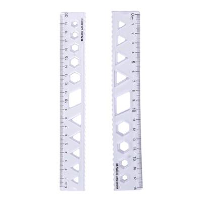 晨光文具15cm透明波浪软直尺