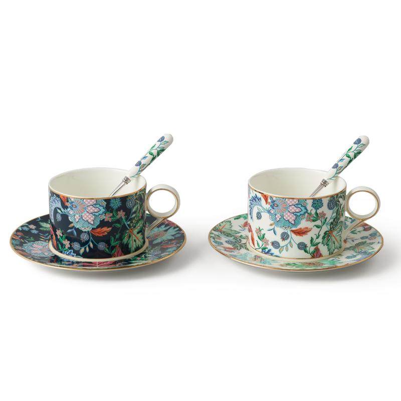 永丰源 幸福满园 3头6头咖啡杯碟下午茶杯碟带勺陶瓷对杯轻奢礼品