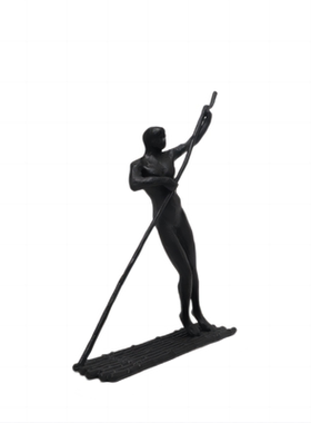 欧式金属客厅划船人物摆件