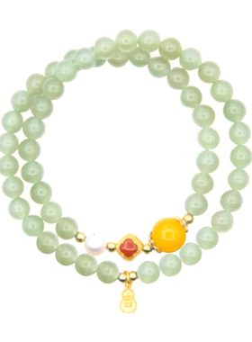 新中式国潮风天然和田玉手链