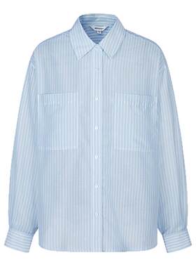 MOUSSY 夏季新品简约通勤条纹宽松轻薄长袖衬衫028ISA30-1005