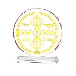 六道金刚咒高档水晶工艺摆件信仰传承客厅玄关供奉水晶摆件定制