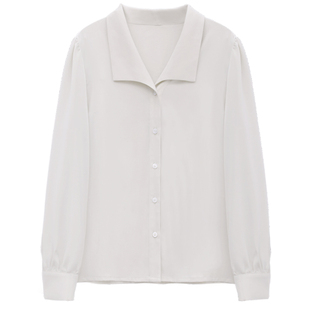 达佳诗蓝色v领衬衫女气质女士通勤上衣教师面试穿搭职场短袖衬衣