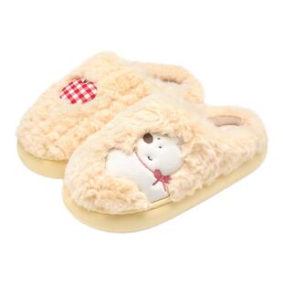 洁丽雅抗菌棉拖鞋女冬季2025新款室内家居防滑加绒可爱毛毛拖鞋男