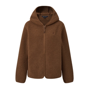 POLOWALK女式外套2025秋季新品百搭通勤连帽加绒休闲摇粒绒外套女