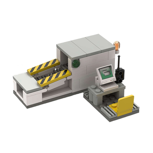 小颗粒积木地铁站闸口摆件车站地铁行李安检机配件地铁车站玩具