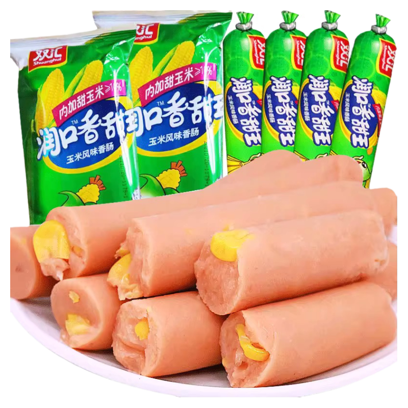 双汇火腿肠润口香甜王玉米肠香肠烤肠零食休闲品即食小吃大根整箱