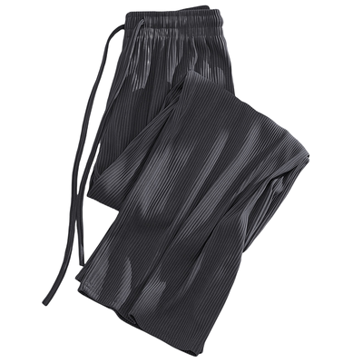 2026新款春夏流行阔腿裤女冰丝薄款休闲高腰垂感肌理慵懒直筒裤子