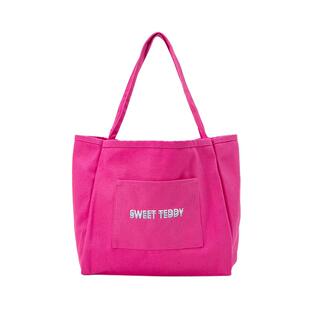 OCE休闲帆布包包女甜心小熊时尚春秋托特包百搭大容量包购物袋包