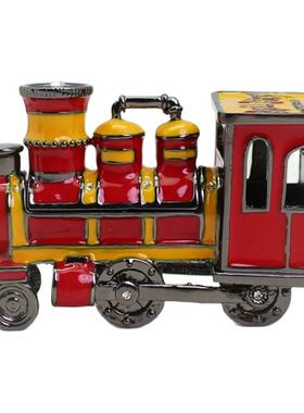 珐琅彩火车复古蒸汽机车装饰盒创意桌面摆件金属工艺品毕业礼物