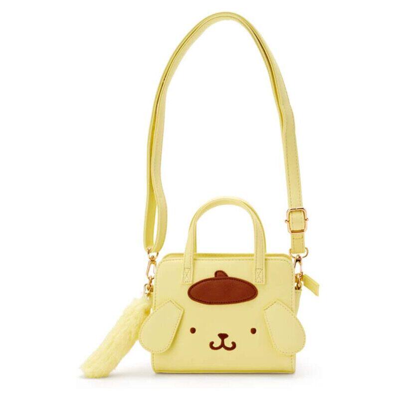 日本Pom Purin布丁狗女生斜挎包手拎皮质单肩背包手提休闲双肩包